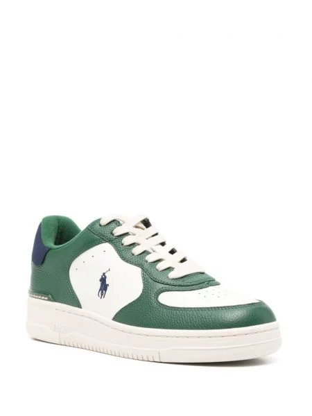 Kožne japanke Polo Ralph Lauren s izlizanim efektom zelena