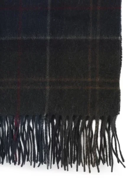 Vlněný kostkovaný šál Barbour modrý