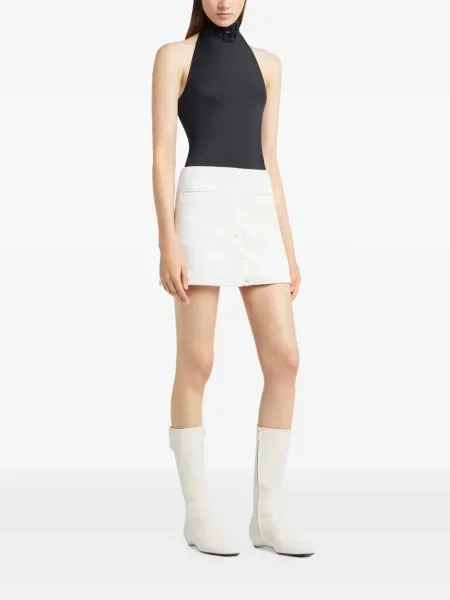Fusta mini Courreges din tweed alb