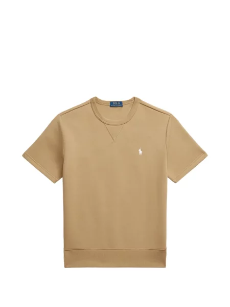Fleece polo Polo Ralph Lauren με κέντημα με λαιμόκοψη v κόκκινο