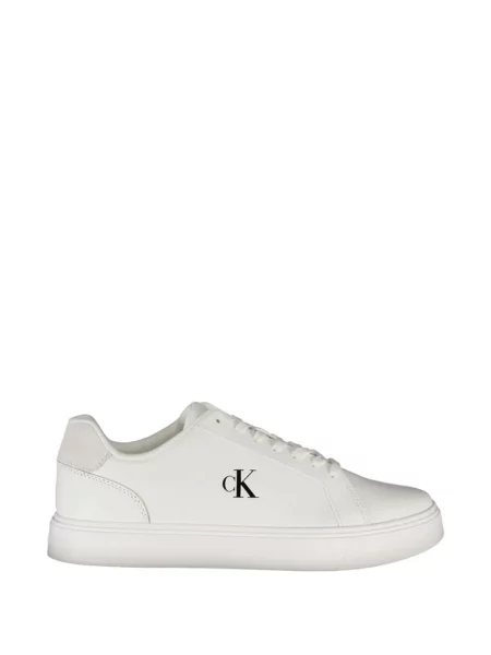 Sneakerși Calvin Klein din piele cu imagine alb