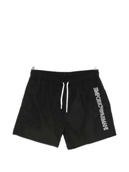 Slip de baie Emporio Armani cu broderie cu cordon negru