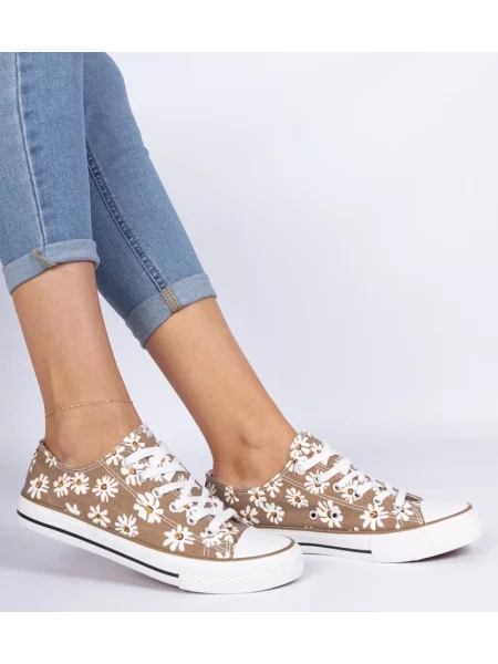 Platno superge D/ceo s cvetličnim vzorcem rjava