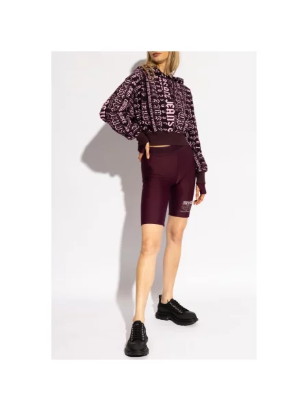 Bluza Versace Jeans Couture z logo fioletowa