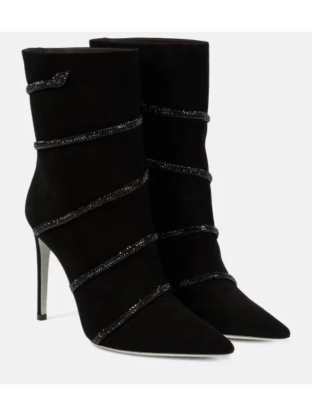 Botine Rene Caovilla din piele de căprioară negru