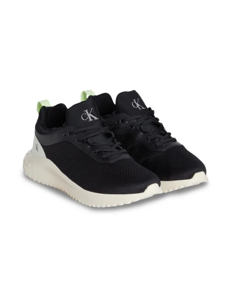 Dámske topánky Calvin Klein Eva Runner Sock Mg Tech Mix black/pistachio/white jade biela