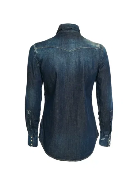 Cămașă Dsquared2 zdrențuiți albastru