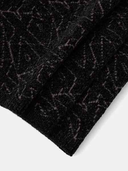 Armani Exchange fular impletit cu imprimeu negru