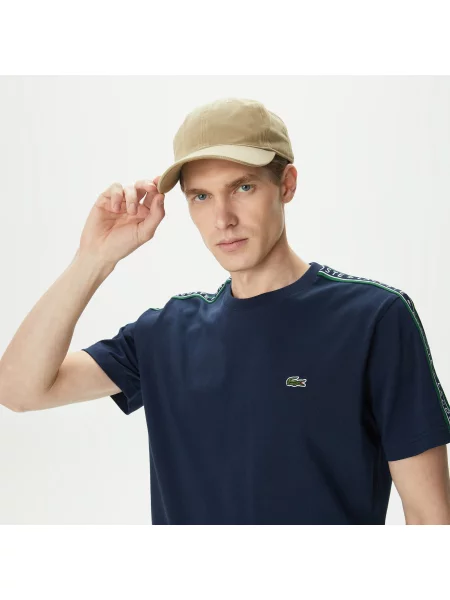 Футболка Lacoste с круглым вырезом синяя