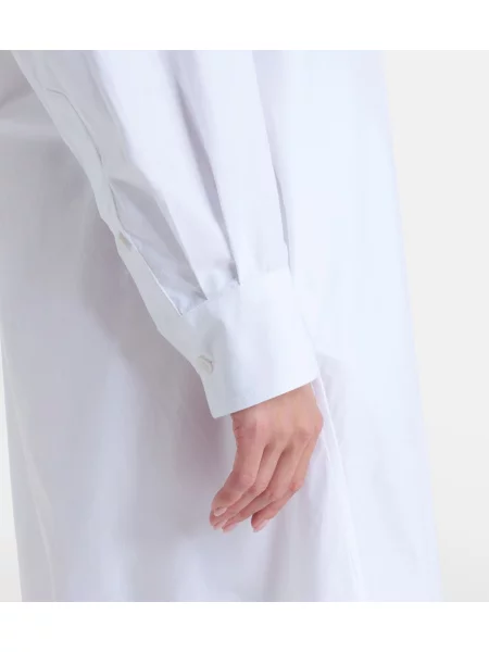 Rochie tip cămașă The Frankie Shop din poplin alb