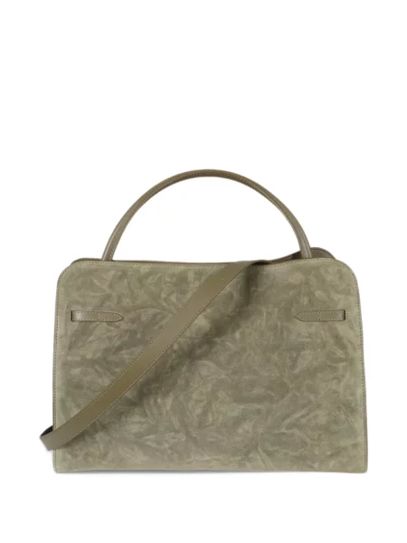 Geantă shopper Francesco Biasia din piele de căprioară verde