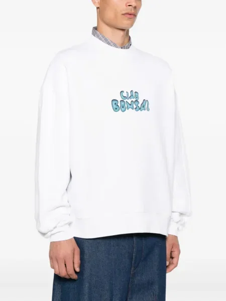 Hanorac crewneck Bonsai alb