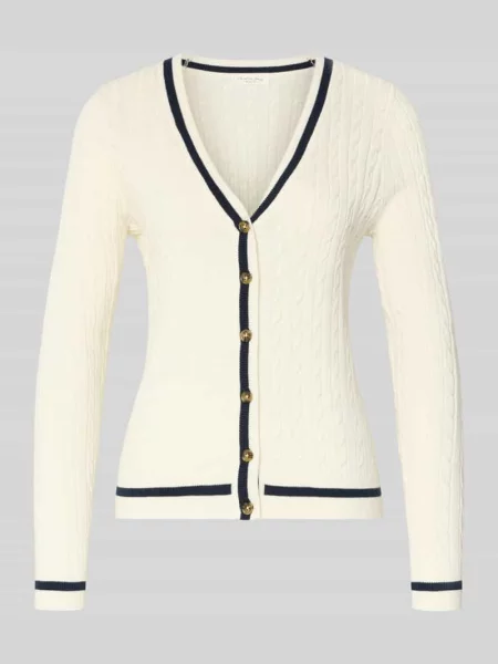 Kurtka z dzianiny z dekoltem w serek Christian Berg Woman biała