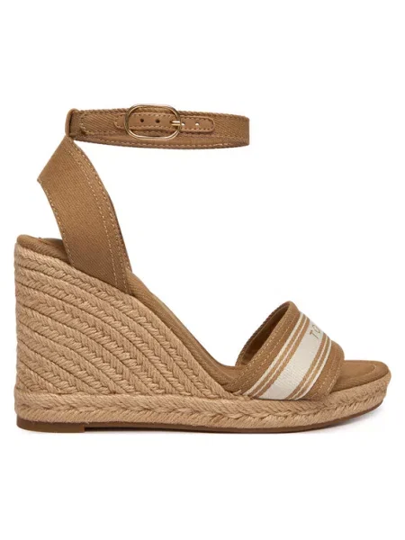 Tommy Hilfiger Espadrile High Wedge Espad Webbing bež