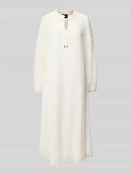 Sukienka żakardowa o luźnym kroju z tasiemką w talii S.oliver Black Label biała