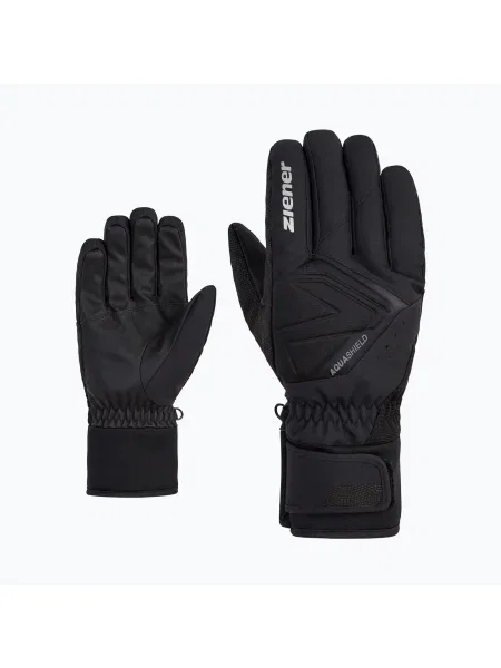 Férfi síelő kesztyű ZIENER Gatis Aquashield fekete. Méret: fekete