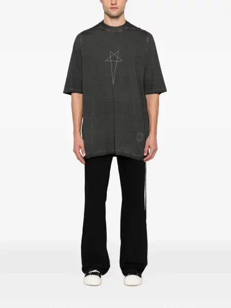Тениска Rick Owens Drkshdw с кръгло деколте сиво