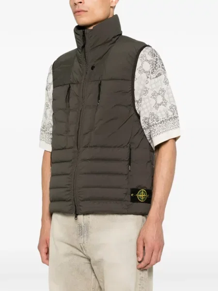 Ватиран елек Stone Island камъни зелено