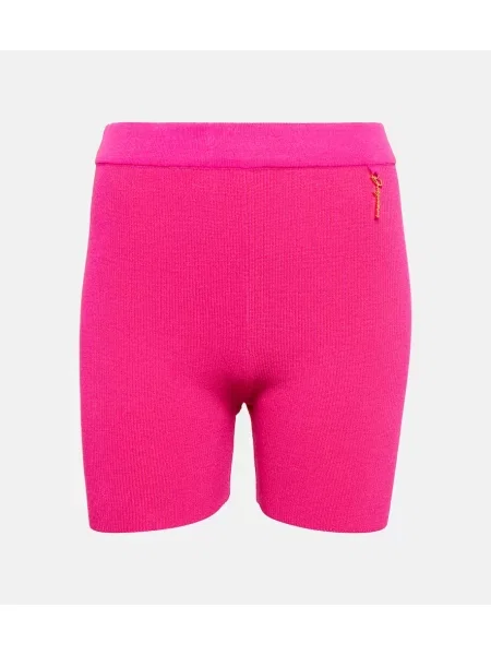 Pantaloni scurți Jacquemus tricotate biker scurte roz