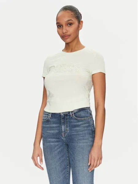 Guess T-shirt Slim Fit žuta