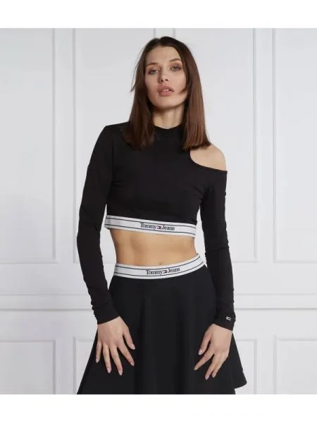 Tommy Jeans Bluză | Skinny fit negru