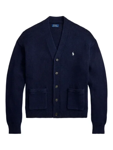 Șapcă Polo Ralph Lauren cu decolteu în V cu autograf în carouri albastru