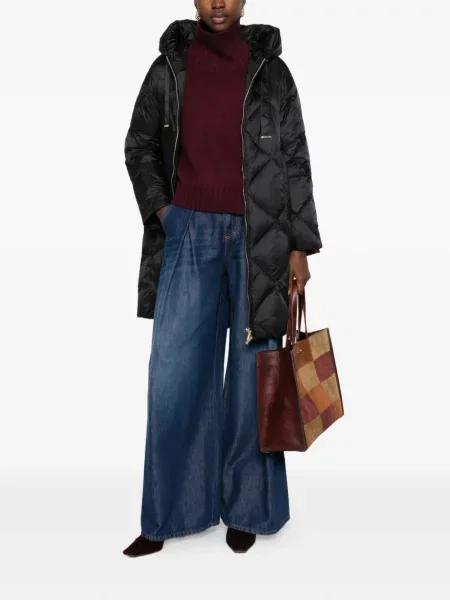 Geacă Max Mara cu glugă negru