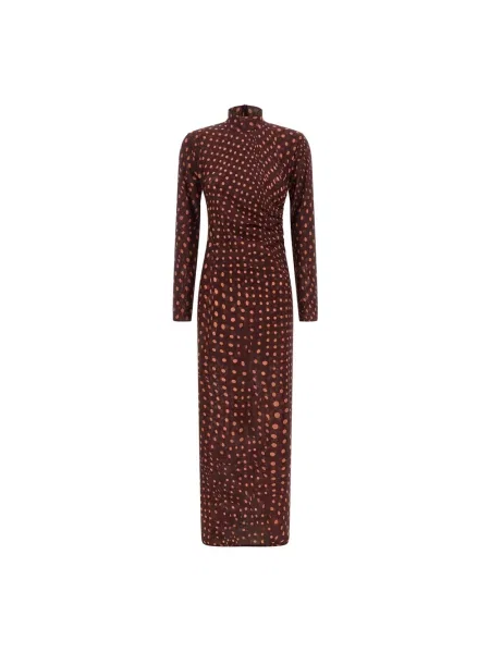 Długa sukienka maxi Stella Mccartney w grochy czerwona