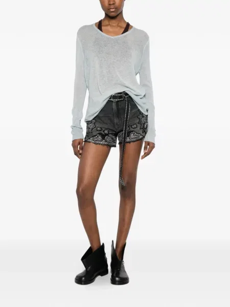 Pulover Avant Toi cu decolteu în V albastru