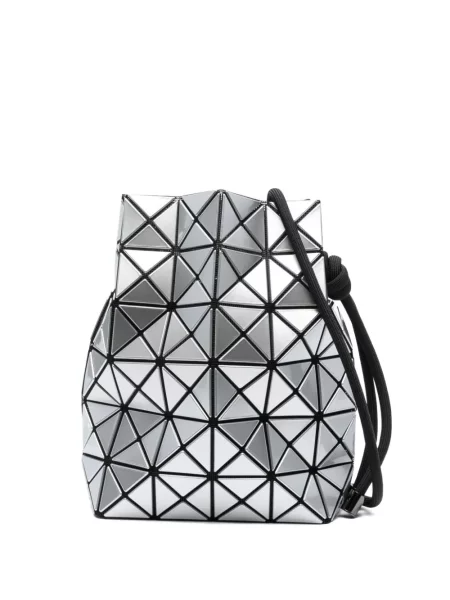 Geantă bucket Bao Bao Issey Miyake cu imprimeu geometric argintiu
