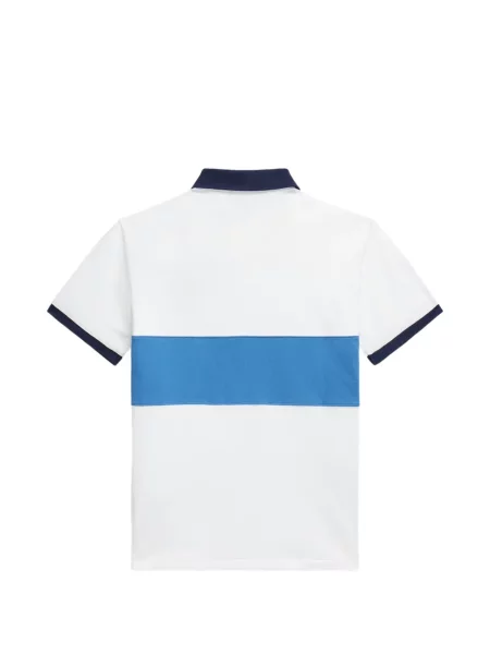 Tricou polo Polo Ralph Lauren cu autograf cu 5 buzunare în carouri gri