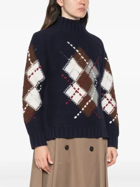 Pulover Ermanno Firenze cu model argyle albastru