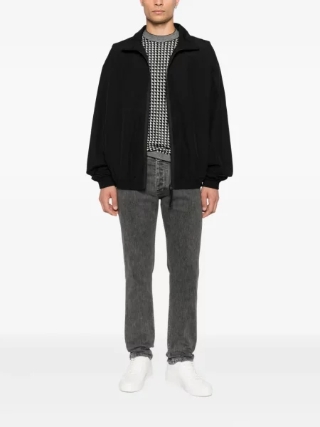 Pulover Emporio Armani de lână cu imprimeu geometric negru