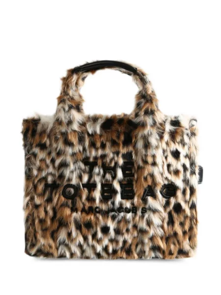 Geantă shopper Marc Jacobs cu imagine cu model leopard maro