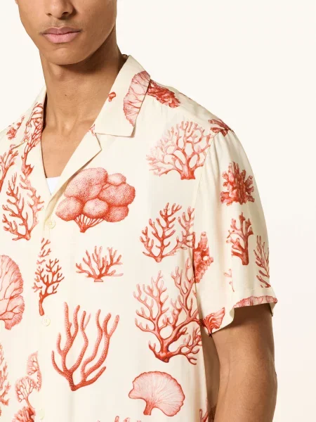 Drykorn Resortní Košile Bijan Regular Fit krémová / tmavě oranžová