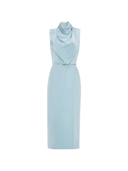 Cu centură rochie midi Adam Lippes albastru