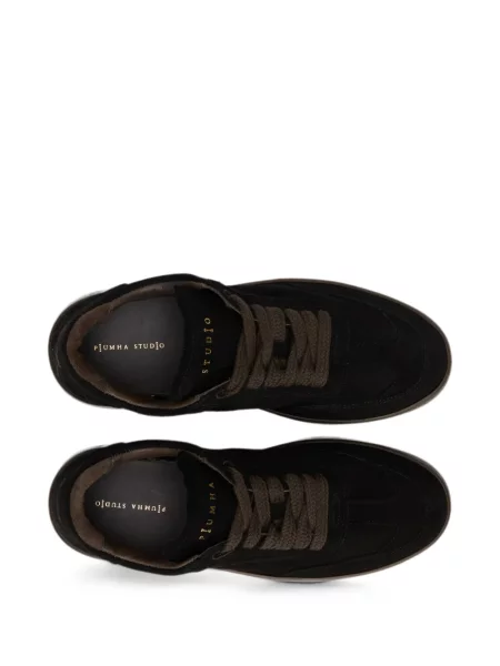 Sneakerși Piumha Studio din piele de căprioară negru