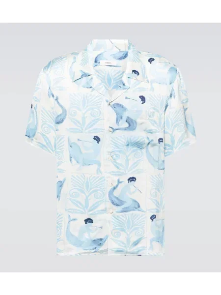 Cămașă Commas din jerseu albastru