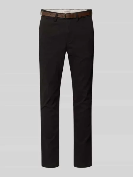 Spodnie materiałowe o kroju slim fit z odpinanym model ‘Marco’ Jack & Jones czarne