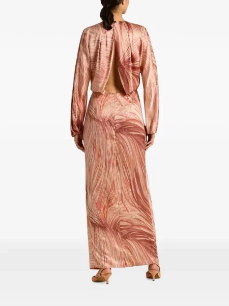 Rochie maxi Kiton din satin roz