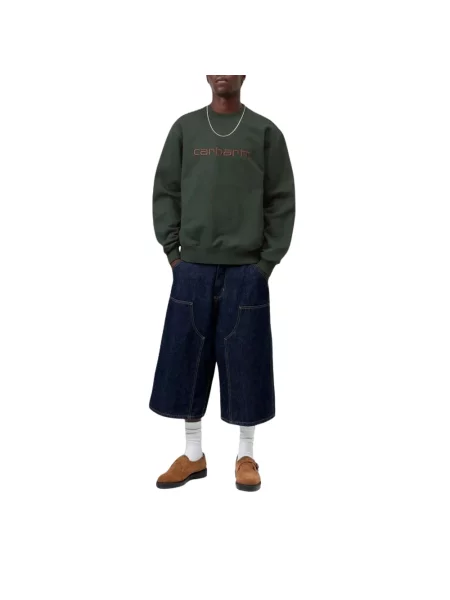 Bluza o kroju regular fit z mieszanki bawełny z wyhaftowanym logo Carhartt Wip zielona