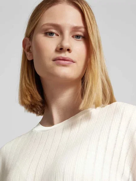 MOS MOSH Koszulka MMSwann Kobiety Sztuczne włókno biały jednolity M beżowa