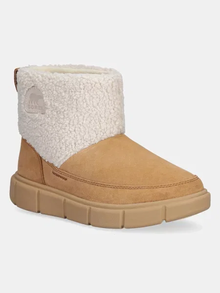 Sorel cizme de zăpadă din piele întoarsă SOREL EXPLORER III SLIP-ON COZY WP maro