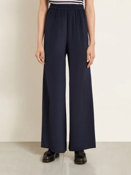 Max Mara Marlene Kalhoty Volonta Z Hodvábě tmavě modrá