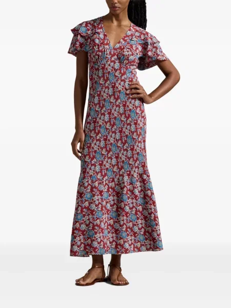 Polo Polo Ralph Lauren z twillu do kolan plisowane żółte