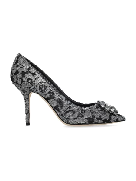 Lniana czółenka Dolce And Gabbana szara