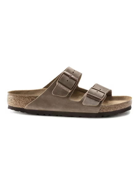 Lekkie klapki Birkenstock skórzane brązowe