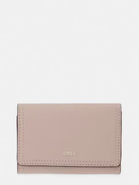 BOSS portofel pentru femei din piele Lenah Flap SM Wallet roz