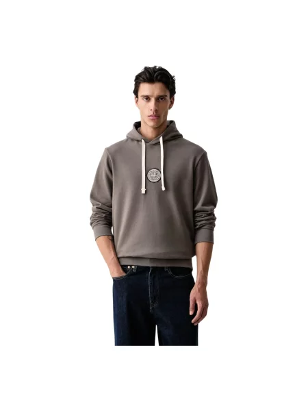 Bluza z kapturem Armani Exchange z kapturem brązowa