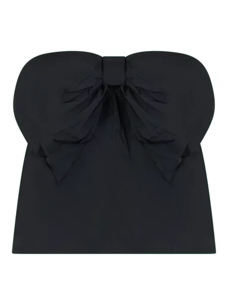Top Red Valentino z kokardką bez ramiączek czarny